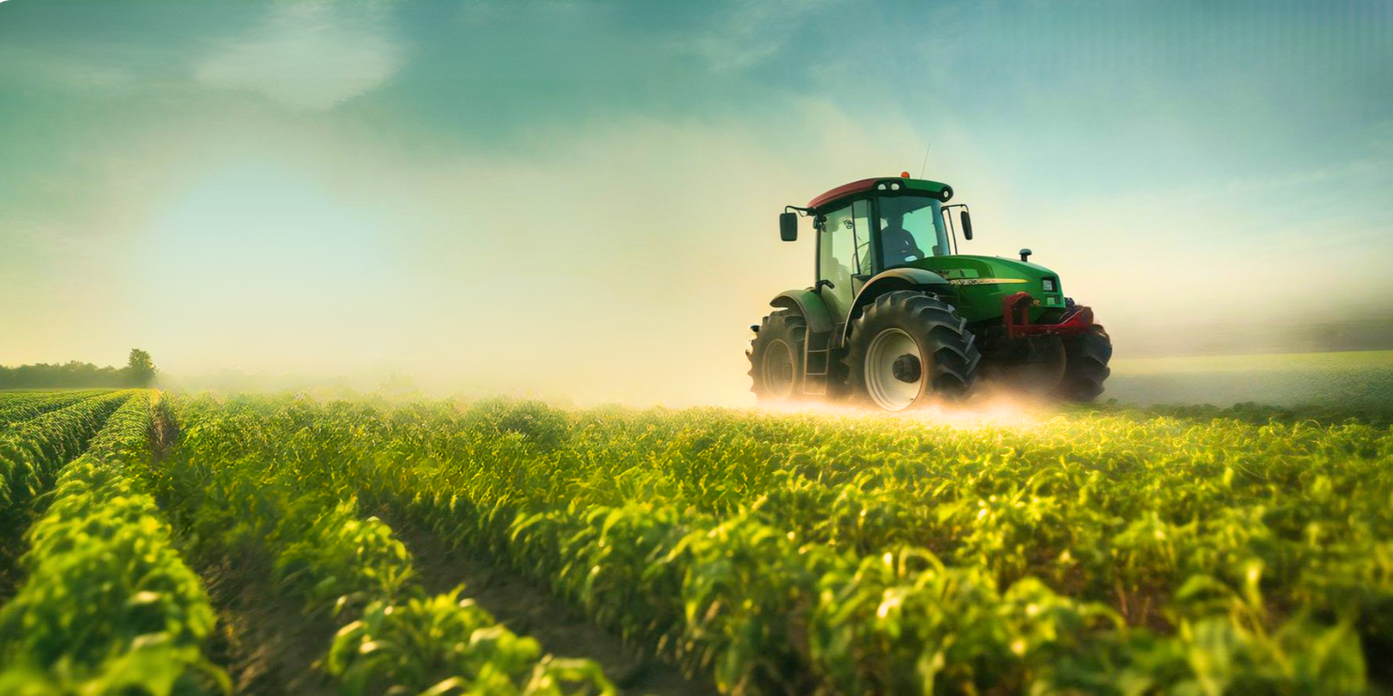 Tracteur champ de salades