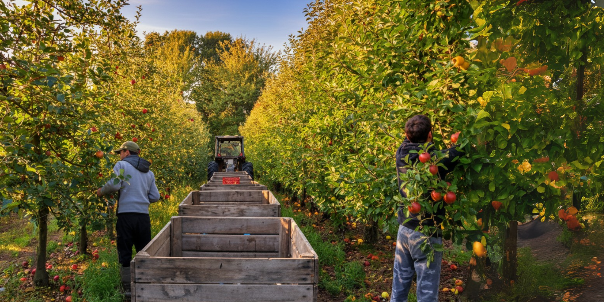 Main-d'oeuvre agricolle ramassage pommes